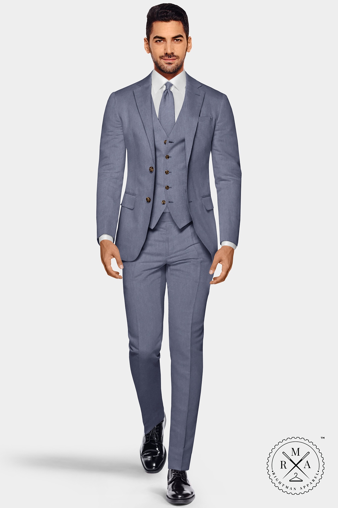 Elegant Grey Velvet Three Piece Suit SU293